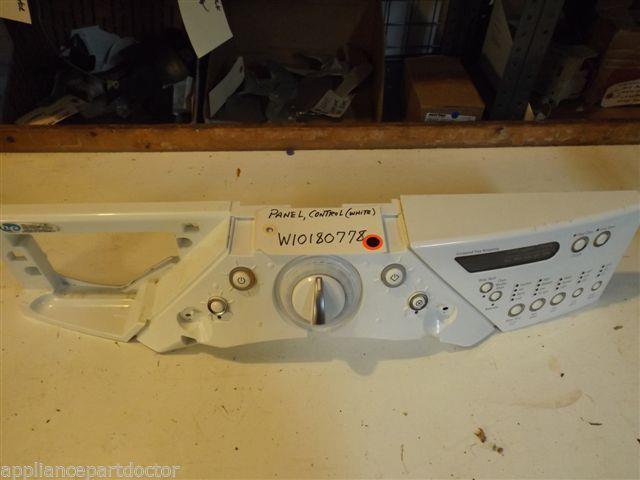 WHIRLPOOL WASHER W10180778 W10319815 W10164402 Panel, Control (white) used WHIRLPOOL WASHER W10180778 W10319815 W10164402 Panel, Control (white) used